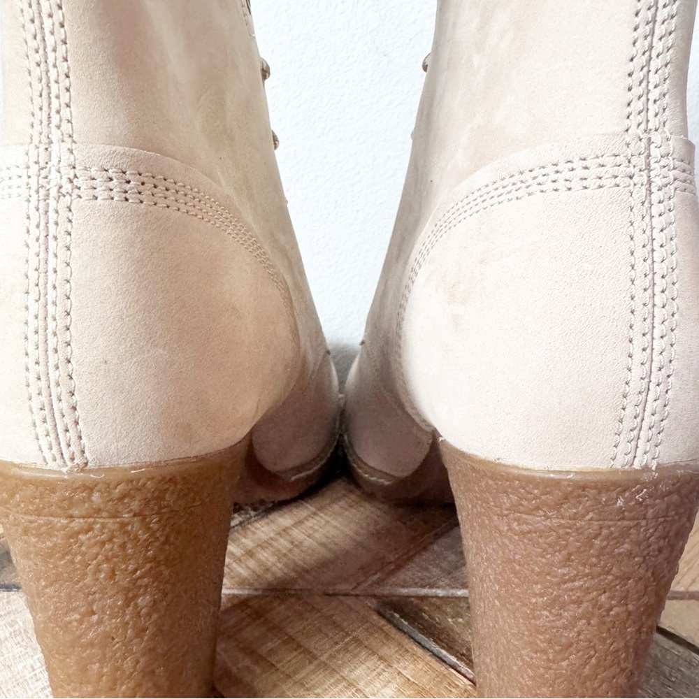 Timberland Glancy Light Taupe Nubuck Lace Up Boots - Picture 9 of 11